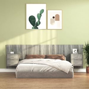 VidaXL Tête de lit avec armoires Gris sonoma Bois d'ingénierie