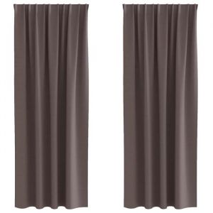 VidaXL Rideaux Avec Des Rideaux 2 Pcs Marron Fonc&eacute; Polyester