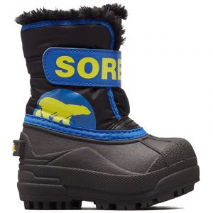 Sorel Snow Commander, Bottes de Neige Mixte Enfant - Noir (Black/Super Blue 011), 25 EU