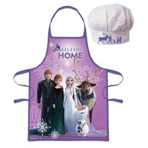Ensemble Tablier + Toque cuisine La reine des neiges pour enfant