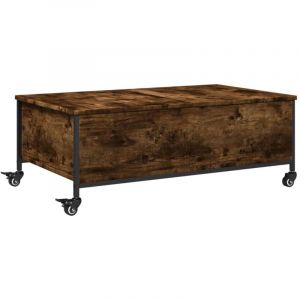 VidaXL Table basse avec roulettes chêne fumé bois d'ingénierie