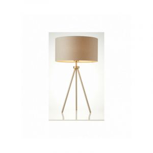 Endon Lampe Tri, nickel mat, avec abat-jour