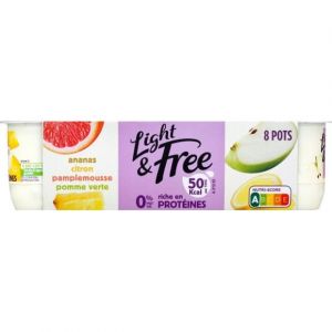 Image de Yaourt Aux Fruits Jaunes All&eacute;g&eacute; 0% Mg Light&free - Les 8 Pots De 125g