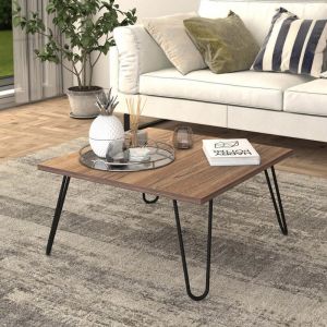 Table basse - EN.CASA - Vindeln - effet noyer noir - carré - contemporain - design