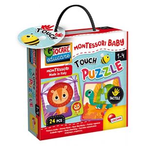 Lisciani - Montessori Baby - Puzzle Tactile - Jeu Educatif - 6 Puzzles de 4 Pièces Chacun - Pour Enfants de 1 à 4 ans