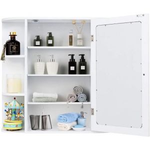 Armoire Murale pour Salle de Bain 65 x 17 x 63CM Blanc