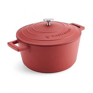 Master class MasterClass Casserole avec couvercle, taille moyenne 4L/24 cm, en fonte d'aluminium l&eacute;g&egrave;re, adapt&eacute;e &agrave; la table de cuisson &agrave; induction et au four, rouge