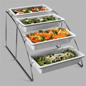 Pujadas Présentoir Buffet Inox pour 4 Bacs GN 1/3