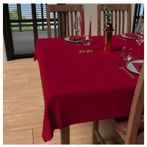 Soleil d'Ocre Nappe rectangle anti-tâches 150x300 cm LUXURY rouge, par