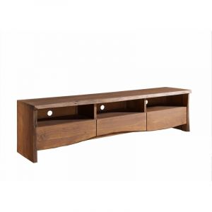 Massivmoebel24 - Meuble tv 191x45 Acacia laqu&eacute; Brun pure acacia 209 - brun