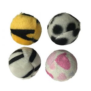 Image de Codico Jouet pour chat - Set de 4 balles -Zébrées - Polyester - Ø4cm