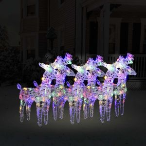 Image de VidaXL Rennes de Noël 6 pcs 240 LED Multicolore Acrylique