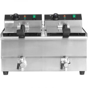Dynasteel - Friteuse Professionnelle 2 x 13 l avec Vidange