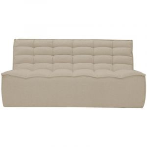 Image de Zeyna - Canapé 2 places modulable en tissu taupe