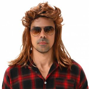 MAASKANTJE "Bami" Coupe mulet rétro Perruque marron clair