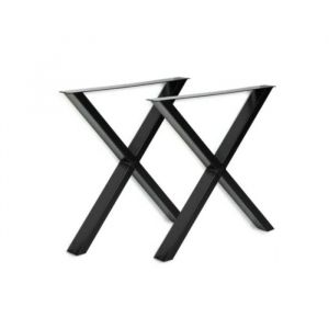 Klose Besser Jeu de 2 PIEDS de TABLE en "CROIX" couleur noir