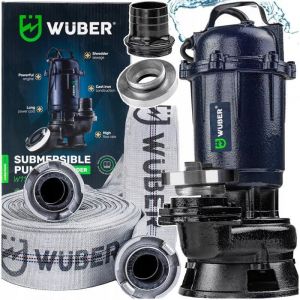 Pompe vide cave fosse septique avec broyeur d'eau + TUYAU 2'' 30M WUBER 2500 W 18000 l/h