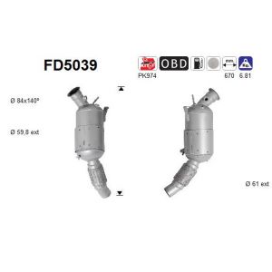 AS Filtre à particules / à suie, échappement FD5039