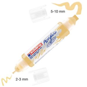 Edding Marqueur Acrylic 5400 - Double Pointe - Jaune Pastel