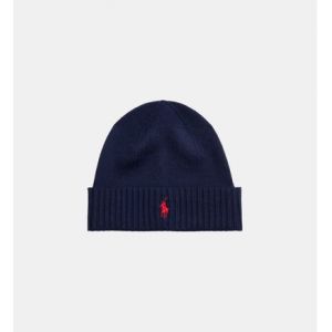 Ralph Lauren Bonnet côtelé uni PP Bleu Polo