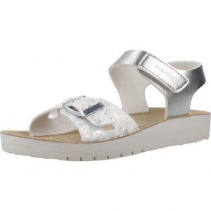 Geox Fille J Sandal Costarei Gi, Argenté Blanc, 33 EU