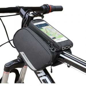 Sacoche de cadre de v&eacute;lo + &eacute;tui de t&eacute;l&eacute;phone amovible jusqu'&agrave; 6,5' 1,5l noir