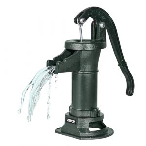 VEVOR Pompe &agrave; Eau Manuelle Puits, Hauteur de Refoulement Max 7,6 m, Pompe &agrave; Main &agrave; Bras en Fonte Vintage avec Raccord NPT Standard, pour Pomper l'Eau des &Eacute;tangs, Puits, Jardins, Cours, Fermes, Vert