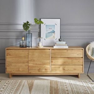 Bois Dessus Bois Dessous Commode en bois de mindy 3 tiroirs 2 portes