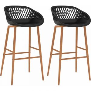 VidaXL Chaises de Bar 2 pcs Noir Modèle 2