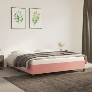 VidaXL Cadre de lit Rose 180x200 cm Velours Rose