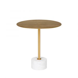 Table D'appoint En Effet Laiton Et Marbre D51cm Laiton