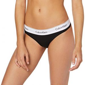 Calvin Klein Underwear Modern Cotton - Thong - Culotte - Uni - Femme - Noir (bla 001) - Taille: XS