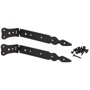 KOTARBAU Lot de 2 charnières de portail - 250 mm - Noir - Inoxydable - Ferrure de construction robuste
