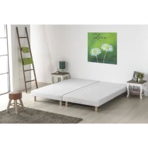 Pack Sommiers Tapissiers 2 X 80 X 200 Cm Avec Pieds