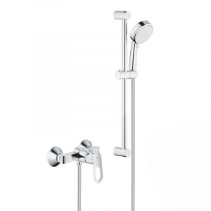 Grohe New Tempesta Cosmopolitan 100 ensemble de douche 2 jets + mitigeur monocommande, clapet anti-retour, chrome (23354000-26076002)