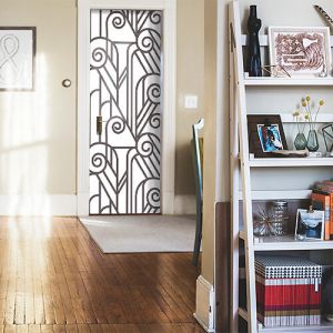 Plage Sticker Autocollant Vitrail Porte Wall Sweet Home, 204 cm x 83 cm - Déco Intérieure Blanc - Blanc