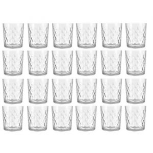 Lots de 24 gobelets en verres 26,5 cl Verres &agrave; eau martel&eacute;s Tous usages - Livraison gratuite