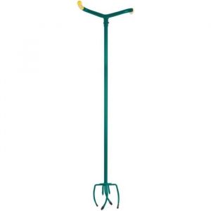 Image de Gardirex - Griffe de jardinage &agrave; rotation en acier - Outil de jardin utilisation debout pour b&ecirc;cher et d&eacute;sherber