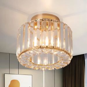 Plafonnier en cristal lustre moderne lampes de chambre plafonnier E27x1 (ampoule exclue) Max 12W D20xH19cm - doré