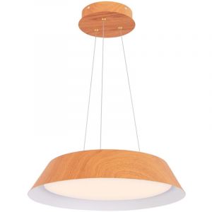 Lustre à éclairage led de 40 cm luminaire moderne 21 w lustre avec grain de bois cadre en métal lumière chaude 3000 k luminaire suspendu naturel 20_0008821