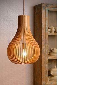 Image de Lucide BODO - Suspension - Ø 38 cm - Bois