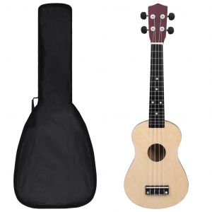 VidaXL Jeu de ukulélé soprano avec sac pour enfants Bois clair 23"