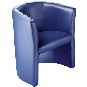 Nowy styl Fauteuil club - habillage en Softex - bleu foncé - Coloris habillage: bleu foncé