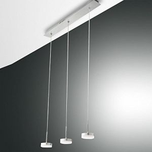 Image de Lumiere Fabas Luce 3239-47-212 Dunk Suspension LED en aluminium brossé 65 cm 2100 lm