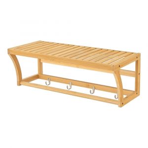 Étagère murale avec crochets langeland bambou 20,5 x 59,5 x 25,5 cm naturel 03_0007009