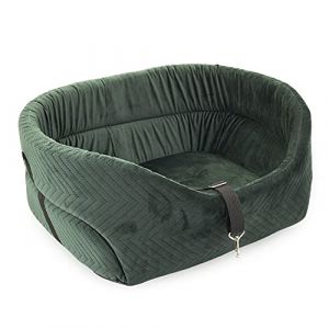 Siège auto pour chien, siège auto pour chat, siège de transport, vert, S 39 x 32 x 20 cm, imitation daim