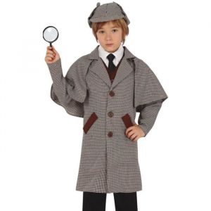 FIESTAS GUIRCA | Costume de D&eacute;tective Enfant (10-12 ans) - Gilet, Veste et Casquette - Costumes de Policier et D&eacute;tective pour Halloween, Carnaval et F&ecirc;tes Costum&eacute;es - Unisexe - Gris