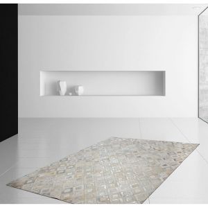 Prix Tapis En Cuir Effet M&eacute;tallique spark Gris & Argent 80 X 150 Cm