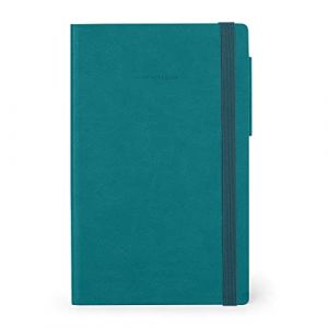 Legami Carnet à points, moyen 192 pages, couverture en PU souple, en papier certifié FSC, papier blanc 100 g/m², double signet, élastique de fermeture, 13 x 21 cm, couleur malachite green