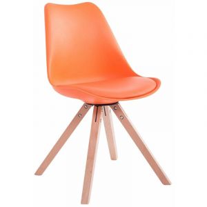 Image de CLP Chaise Toulouse similicuir pieds square orange Nature